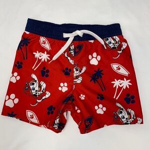 Old Navy Baby Boy Red Paw Patrol Swim Trunks Size 12-18 months